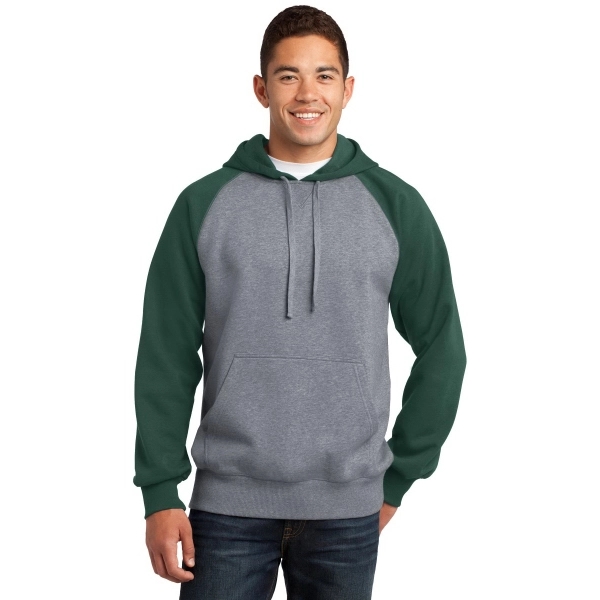 Sport-Tek Raglan Colorblock Pullover Hooded Sweatshirt.