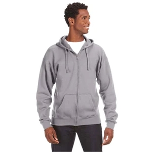 J America Adult Premium Full-Zip Fleece Hooded Sweatshirt