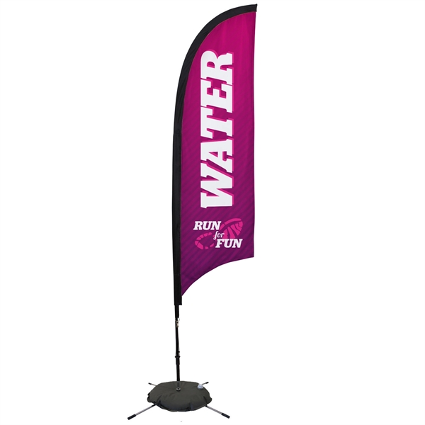 7' Premium Razor Sail Sign Flag, 2-Sided, Scissor Base