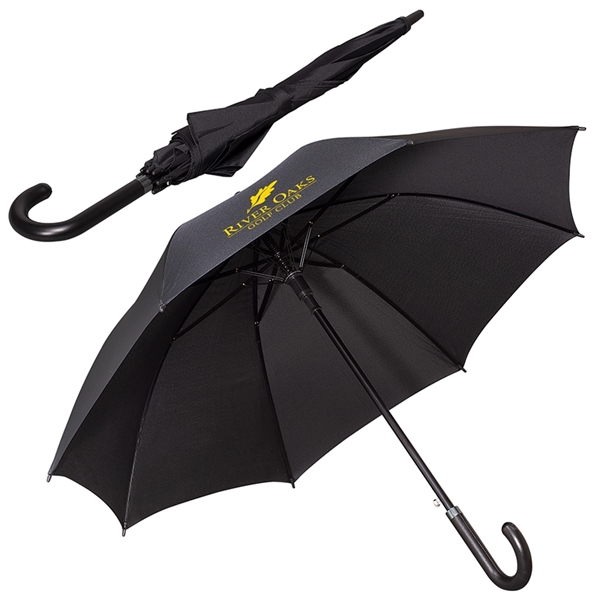 Leeman Executive Umbrella With Curved Faux Leather Handle