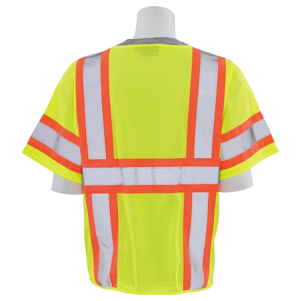 Class 3 Contrasting Trim Mesh Safety Vest
