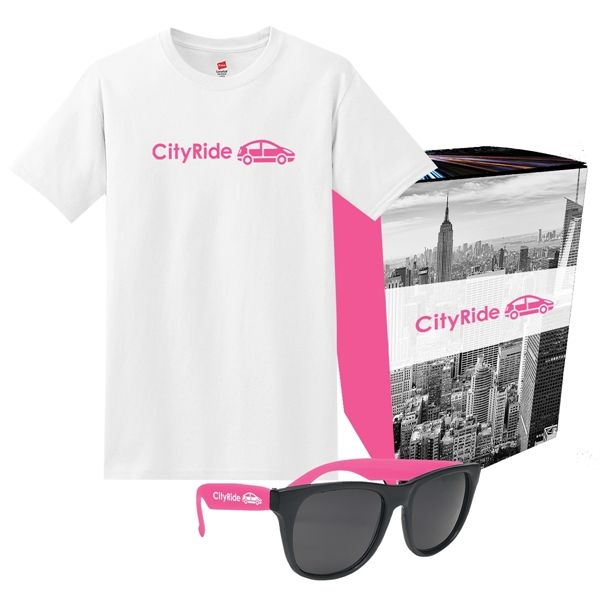 Hanes® T-Shirt And Sunglasses Combo Set With Custom Box