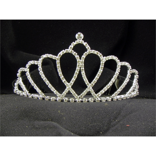 Rhinestone tiara with double stacked teardrop shape